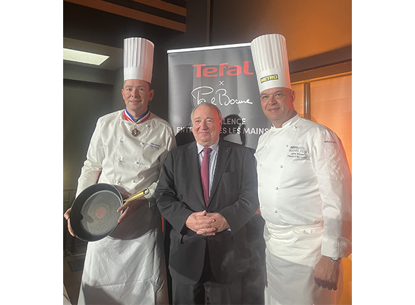 in order of appearance in the photo: Chef Reinhardt, Thierry de La Tour d'Artaise, Jérôme Bocuse